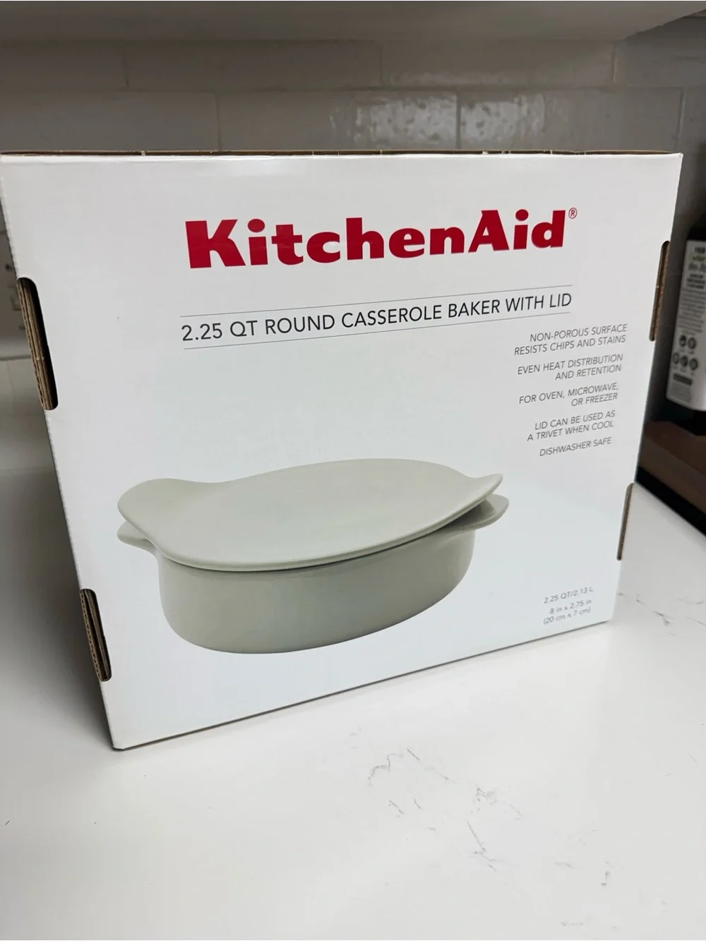 KitchenAid Stoneware Casserole Dish 2.25 Quart With The Lid - Pistachio